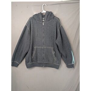 Blue Ink Mens Full Zip Hoodie Color Gray Size Large